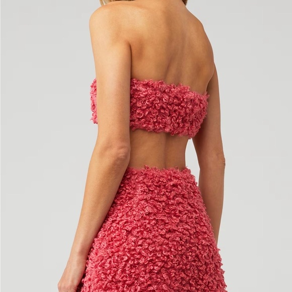 NWT In the Mood for Love Nada Fluffy Pink Textured Strapless Top Size Small - Picture 3 of 5